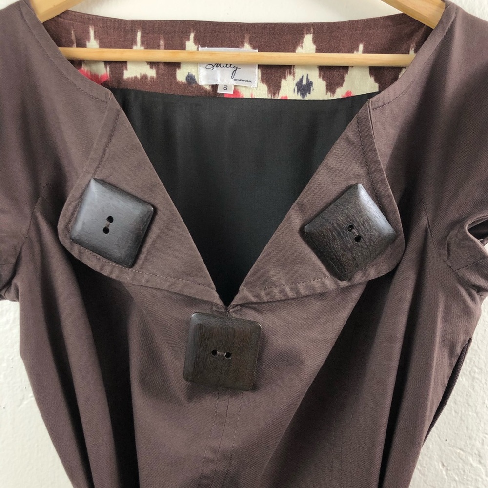 Milly of New York Embellished Linen Pocket Dress 6 - Picture 5 of 16